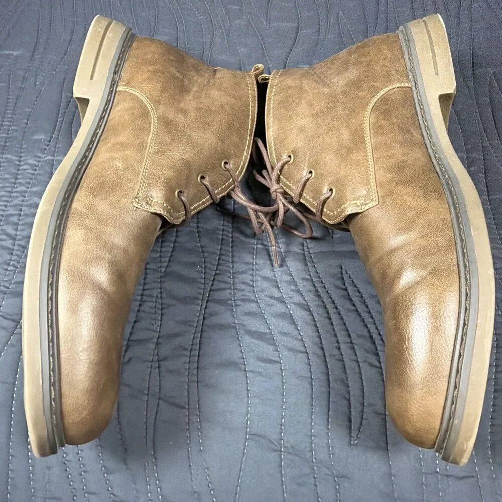 IZOD Cally Men’s Size 13M Brown Chukka Ankle Boots Lace-Up Man Made